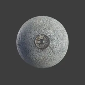 Grey asphalt with metal plate 2